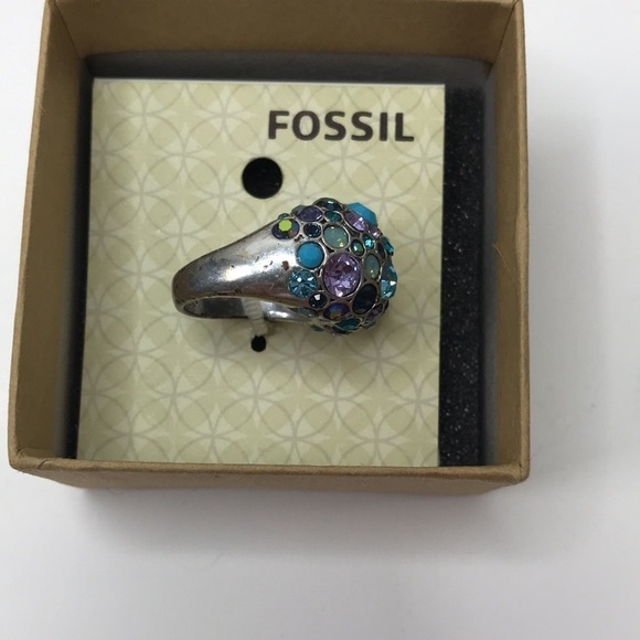 FOSSIL Silver Combo Ring Size 8 - Picture 3 of 5